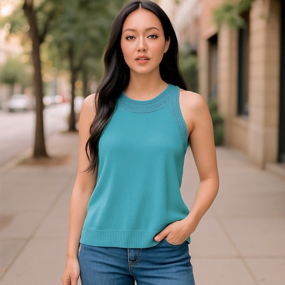 Tommy Hilfiger Tops - Tommy Hilfiger Blue knit Tank Top XL